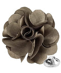 Premium Men's Formal Solid Color Flower Lapel Pin - Boutonniere for Men, Brooch Pin - color: Taupe
