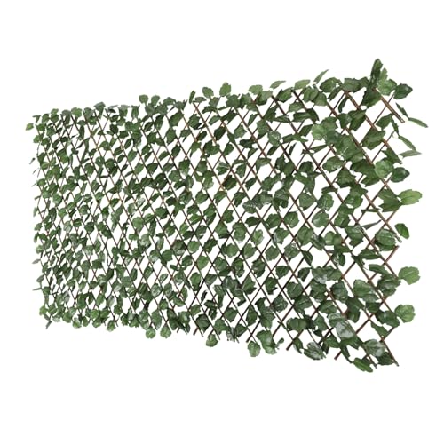 Patio Paradise 1PC Artificial Ivy Expandable Privacy Fence Screen Faux Greenery Wall Green Vines Leaf Hedge Outdoor Lattice Panels Covering for Apartment Balcony Deck Porch Backyard, Single-Side - color: Ivy Leaves