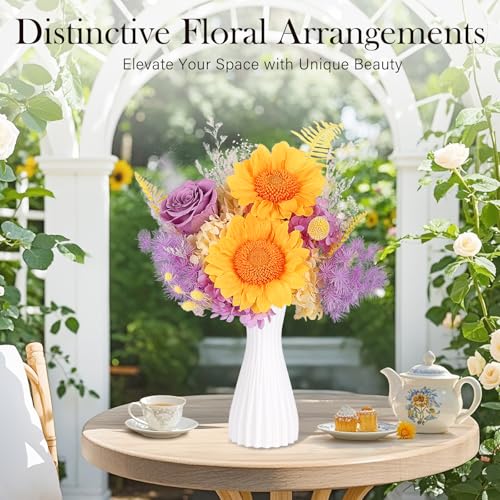 Preserved Sunflower Bouquet - Forever Flowers for Delivery, Purple Rose That Last 3 Years, Eternal flowers Bouquet, Mothers Day Gifts for Mom Grandma Wife, Anniversary Birthday Gifts for Women - color: Purple