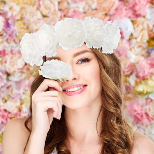 Thiccywoov 50 Pcs Artificial Flowers, 3.2 Inches Silk Rose Head Flowers Fake No Stem for Wedding Bridal Bouquet Home Floral Decor DIY Centerpieces Arrangements Party Tables Decoration(White) - color: White