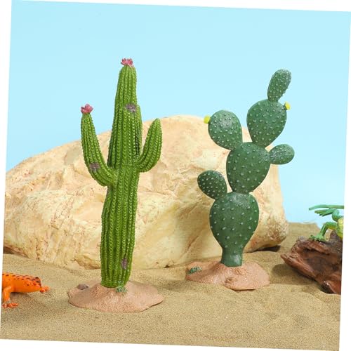 Simulated Cactus Adornments Set of 2 Lifelike Cactus Figurines 5.70X2.16X2.16 Inches Desktop Decor for Home Office Garden Accent