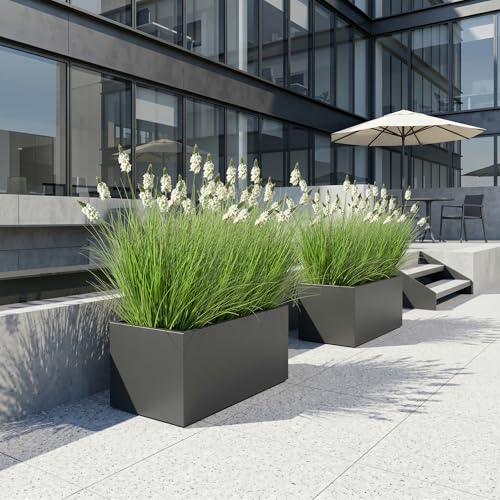 Fake Grass 3FT - Artificial Plants with Hyacinth Flowers, 2 Pack Ornamental Tall Grass Greenery with Pot, Fake Plant for Indoor Outdoor, Office Patio Decor, New Home Gift, White - color: 0.9m White2