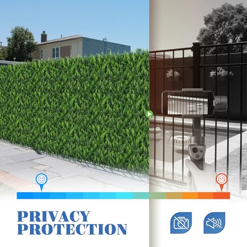 ECOOPTS 20"x20" Faux Ivy Privacy Fence Screen Artificial Boxwood Panels Topiary Hedge Plants for Indoor Outdoor Decoration, #10 Mixed Leaves, 6 Packs - color: #10 Mixed Leaves, size: 20"x20"
