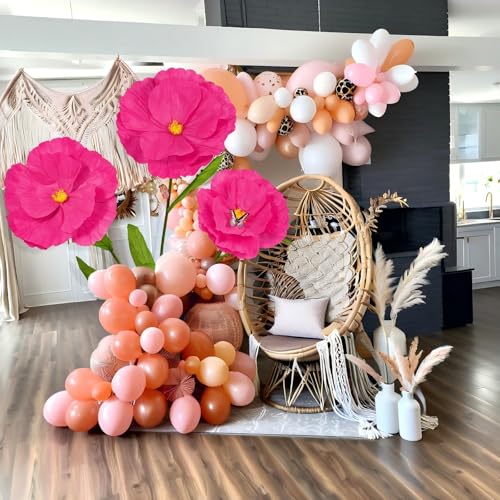 5.8 Ft Giant Artificial Flowers,Large Paper Flower,Huge Poppy Flowers Decoration for Wedding,Hotel,Office,Window Display and Home Farmhouse Decor(Red) - color: Red