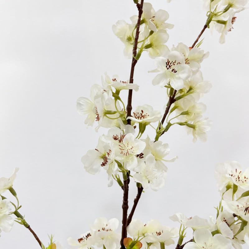 4 Pcs Cherry Blossom Branches for Vase 43 inch Artificial Cherry Blossom Silk Cherry Blossom Branches Long Stems Fake Flowers Vase Arrangements for Home Wedding Party Decor,White - color: White