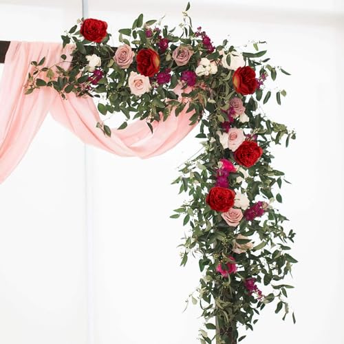 Red Peonies Artificial Flowers Bulk 16pcs Peony Silk Flowers Fake Peonies Faux Peony Flowers Heads with Stems Floral Arrangement Bouquet for Home Wedding Party Festival Decor (Red) - color: Red