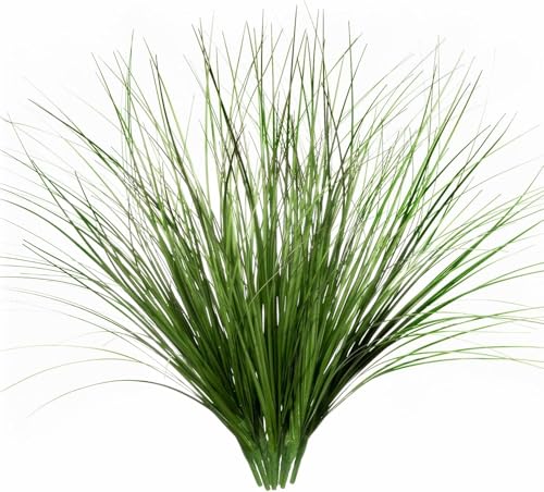 Artificial Wheat Grass Shrubs Fake Grass Plastic Plants Faux Greenery Bushes Tall Stem Wheatgasss for Outdoor Indoor Wedding Decor Office Yard Table Arrangements Planter Filler Decoration Green 8 Pack - color: Grass - Green - 8 Bundles