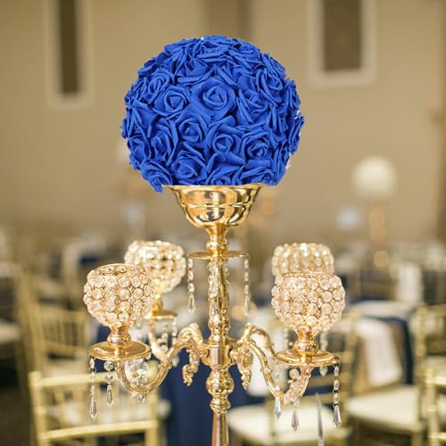 Artificial Rose Flower Heads, 100pcs Royal Blue Fake Roses Artificial Flower Foam Rose for DIY Wedding Bouquets Centerpieces Arrangements Party Baby Shower Home Decor (Stemless, Royal Blue) - color: Royal Blue, size: 100PCS