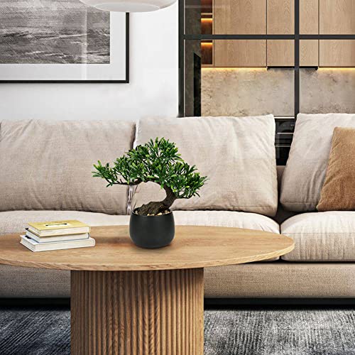 Artificial Bonsai Tree Juniper Faux Plants Indoor Fake Plants Decor with Ceramic Pots for Home Table Office Desk Bathroom Shelf Bedroom Living Room Farmhouse Decorations - style: Maki
