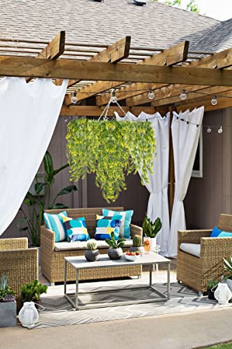 RECUTMS Artificial Hanging Lavender Plants, 4Packs 30 Inches, Yellow Ivy | UV Resistant,Plastic, Trailing Greenery Garland for Home Room Garden Wedding Front Porch Patio Farmhouse Indoor Outdoor Decor - color: Yellow