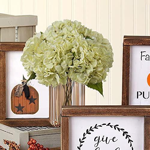 DILATATA 4 Pcs Dried Touch Hydrangeas Artificial Flowers 17" Tall Large Silk Hydrangea Stems Fake Hydrangea Arrangements for Home Office Table Centerpieces-Cream Hydrangea - color: Cream #44, size: 4PCS