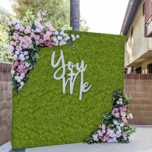 FAICOIA 2 Pcs Fake Moss Rug 39" x 39" Mossy Table Runner Green Artificial Moss Mat for Crafts Decorating Faux Moss Grass for Plants Indoor Planters Fairy Garden DIY Centerpieces Wedding 100 x 100cm - color: Green, 2 Pcs-39 x 39 Inch/100x100cm