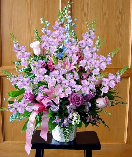 5 PCS Gladiolus Artificial Flowers 35.82 in Purple Gladiolus Flowers Silk Long Artificial Flowers for Wedding Party Baby Shower Centerpieces Bridal Bouquet Decor(Purple) - color: Light Purple