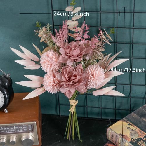 KIRIFLY Artificial Fake Flowers Plants Silk Flower Arrangements Wedding Bouquets Decorations Plastic Floral Table Centerpieces for Home Kitchen Garden Party Décor (Blush) - color: Blush