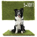 1.38" Artificial Grass Turf 5 x 10 FT, Indoor Outdoor Garden Lawn Landscape Patio Turf Grass Rug, Dog Grass Turf Pads Mat, Thick Fake Faux Turf, Dog Pets Grass Mats for Puppy Training - size: 5x10FT