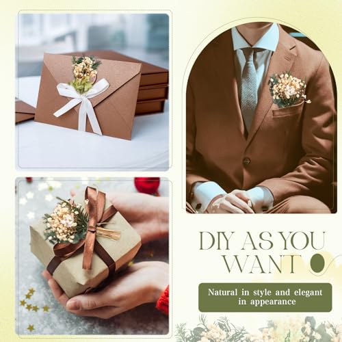 Layhit 12 Pcs Boho Dried Flower Bouquet Mini Wedding Handmade Dry Flowers Decor for Vase Crafts DIY Photo Boutonniere for Men Floral Plant for Bridesmaid Gift Birthday Decor(Fresh) - style: Eucalyptus