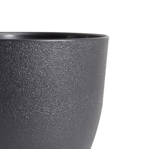 WSMKSZ 12/10/9 inch Big Flower Pots, 3 Pack Modern Decorative Plastic Planters with Drainage Holes and Tray, Plant Pots for Indoor Outdoor Plants, Black - color: Black, size: 12"+10"+9"