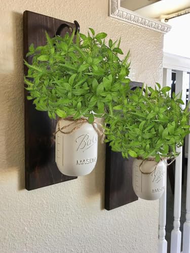 GnFlus Artificial Fern Mint Leaves Stems Mix Plants 5pcs Realistic UV Resistant Fake Greenery Plants and Branches for Decor Home Indoor Outdoor Garden - color: Fern and Mint