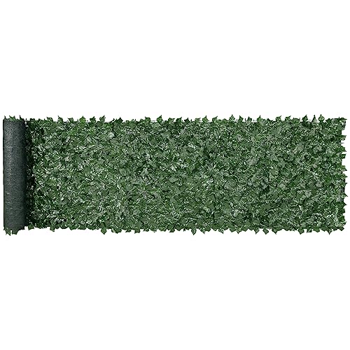 VEVOR Artificial Ivy Privacy Fence Screen, 39 x 158 in Faux Ivy Vine Leaf Hedges Fence, Greenery Privacy Fence with Mesh Cloth Backing, Green Wall Decoration for Outdoor Garden, Yard, Balcony - color: Ivy with Green Mesh Backing, size: 39 x 158 inch