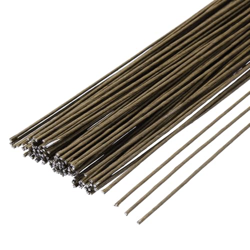 MECCANIXITY 100pcs Brown Floral Wire Stems Bendable 0.9mm 20 Gauge Florist Wire for Artificial Flower Making Crafts Wreaths Supplies - color: Brown, size: 0.9mm
