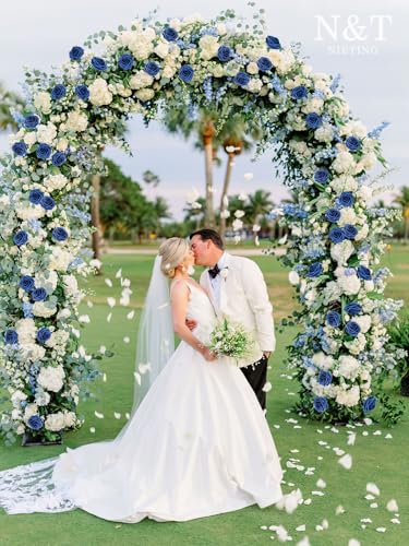 N&T NIETING Artificial Flowers Navy Blue Roses 50Pcs Fake Flowers Foam Roses with Stems for DIY Wedding Bridesmaid Bridal Bouquets Centerpieces Party Home Decoration Baby Shower - color: Navyblue, size: 50pcs