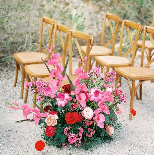 IPOPU Pink Gladiolus Artificial Flowers 30.3 in Long Stem 10 PCS Faux Silk Gladiolus Flowers for Home Wedding Office Decoration(Pink) - color: Pink