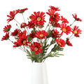 Red 36 Heads Artificial Daisies 6Pcs 29.52” Silk Daisies Flowers with Long Stem Fake Wild Flowers for Room Home Bath Outdoor Garden Party Aisle Arrangement(Red) - color: Red
