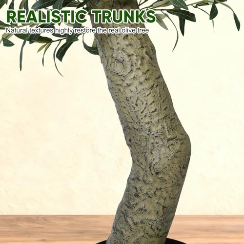 Timoo Fake Olive Tree Artificial, 5 Ft Faux Tree Indoor, Tall Fake Plants for Living Room, Bedroom and Office Decor - color: Color 2