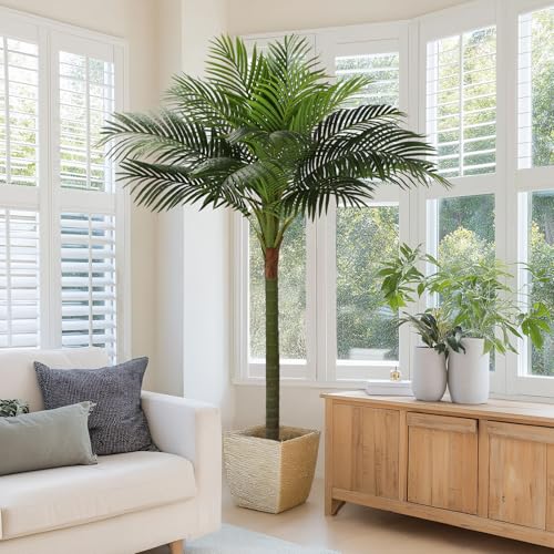 FLOWORLD Palm Tree Artificial Tropical Plant 6FT Tall Faux Plants Indoor Fake Floor Plants Decorative Palm Tree House Large Office Plant Artificial Palm Trees for Home Decor… - size: 6ft