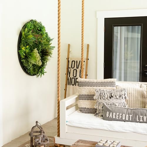 Nearly Natural 38in. Amazon Rainforest Artificial Living Wall Panel - UV Resistant, Indoor/Outdoor Greenery in Black Aluminum Frame, Easy to Hang - Ideal for Home, Office, Events
