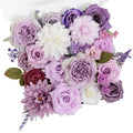 TINGE TIME Fake Flowers Artificial Flowers Peonies Bulbous Chrysanthemum Daisy Hydrangea Sunflower Violets Dahlia Daffodils Epiphyllum Orchid Cherry Blossom Camellia Leyaron (Light Purple) - color: Purple