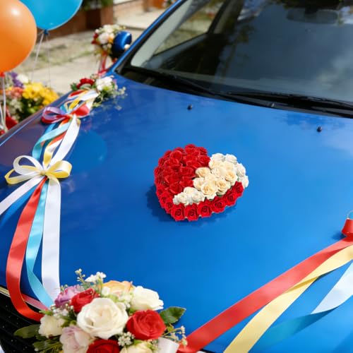 UPKOCH Wedding Car Floral Mud with Suction Cup Small Heart-Shaped DIY Flower Arrangement Plate for Wedding Party Decoration Lightweight Floral Foam Tray 7.87X7.48X1.69In