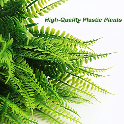 Coreland 8 Pcs Fake Plants Outdoors - Ferns Artificial Plants for Outdoor Ferns Lifelike Boston Faux Fern Stems UV Resistant Outdoor Plants Artificial for Porch Greenery Decor - color: 8 Pcs