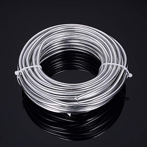 BENECREAT 32 Feet 4 Gauge Silver Aluminum Wire Bendable Metal Sculpting Wire for Bonsai Trees, Floral, Skeleton Making, Home Decors and Other Arts Crafts Making - color: Silver (4 Gauge, 32 Feet), size: 4 Gauge