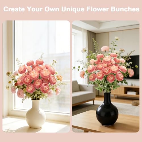 Artificial Silk Peony Fake Flowers,6PCS Artificial Faux Peonies Bulbs with 24 Silk Heads for Indoor Outdoor DIY Bouquets Wedding Centerpieces Home Decoration - color: Rose Red