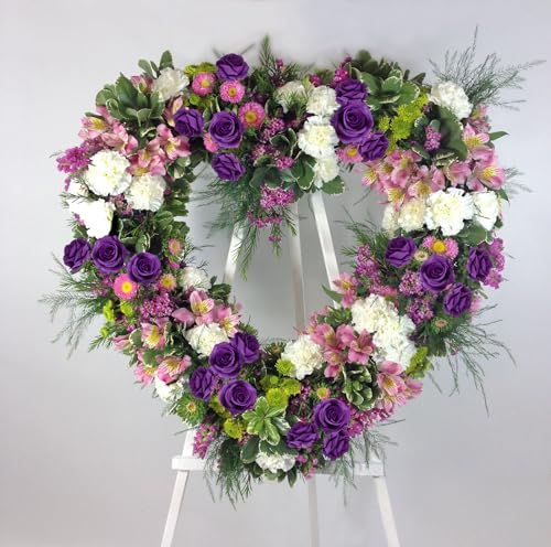 20pcs Purple Roses Artificial Flowers Fake Roses Real Looking Silk Flowers Bulk Big Faux Roses with Stems for Wedding Centerpieces Table Home Party Decor Bridal Floral Arrangements (Purple) - color: Purple