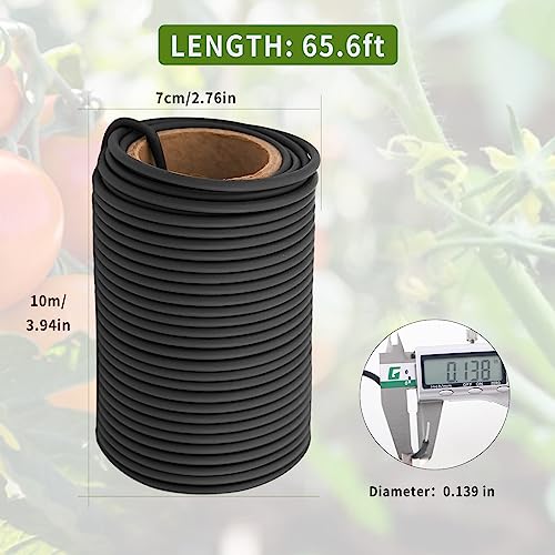 Garden Flexible Wire Tie, Soft Twist Plant Ties Support Plant Vines for Supporting and Fixing Garden Planting Branches Vines & Stems ，Organize Data Wire and Office Organization 65.6’ ( 3.5MM) (black) - color: black（65.6ft）