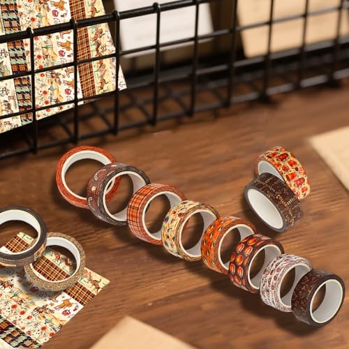 12 Rolls Western Washi Tapes, Wild West Cowboy Masking Tapes, Cowboy and Cowgirl Decorative Adhesive Stickers for Handbook Sticker Scrapbook Journaling Party Supplies DIY Craft Gift Wrapping 16.4FT - color: F