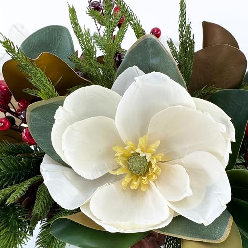 Happy Holiday Gather - Holiday Florals, Large-Size Faux Floral Arrangement, Premium Artificial Indoor Flower Display with Beautiful Blooms and Foliage - Artificial Plants & Flowers - color: Happy Holiday Gather
