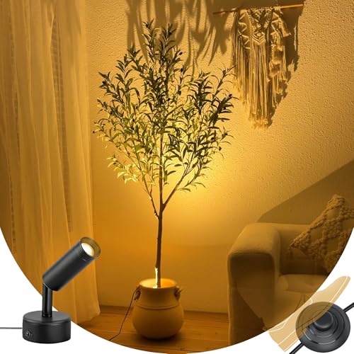 Bellacat 6ft Faux Olive Tree with Warm White Spotlight & Real Wood Trunk, 72in Artificial Olive Tree with Lifelike Fruits & Leaves, Fake Olive Tree Indoor for Living Room Bedroom Office Decor - color: With Warm White Spotlight, size: 6ft