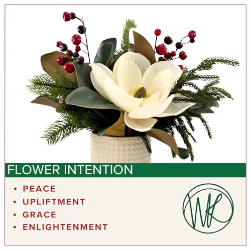 Happy Holiday Petite - Floral Arrangement, Premium Artificial Indoor Flower Display with Beautiful Blooms and Foliage - Artificial Plants & Flowers - color: Happy Holiday Petite