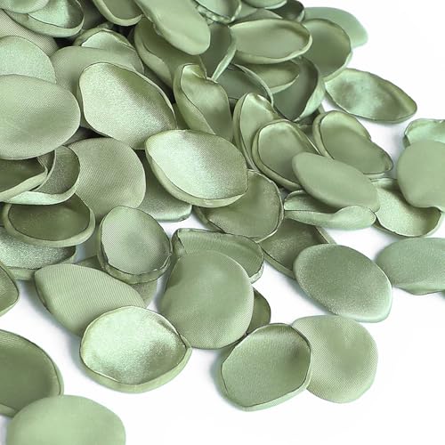 Floroom 300pcs Rose Petals Sage Green Faux Silk Flower Petals for Wedding Flower Girl Basket Aisle Scatter Dinner Table Centerpieces Party Confetti Bridal Shower Romantic Night Decoration - color: Sage Green, size: 300pcs