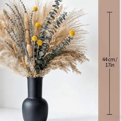 Spring Dried Flower Bouquet with Yellow Accent Flowers and Pampas Grass – Warm Neutral Floral Arrangement for Home, Wedding Tables and Events 17 Inch (Golden Spring) - color: Golden Spring