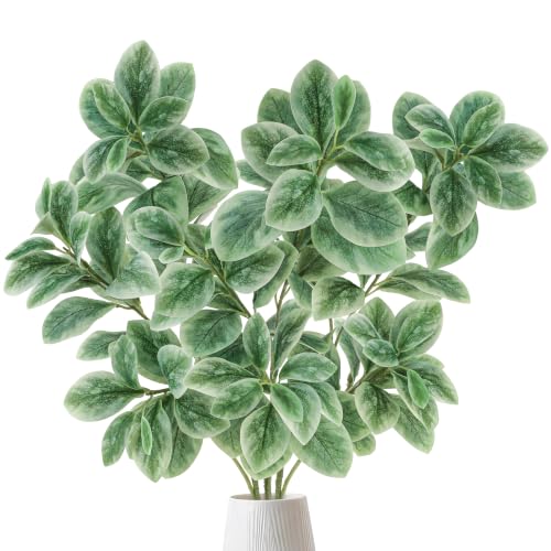 Gresorth 3 Pcs Artificial Green Leaf Stems 27.5" Fake Greenery Leaves Faux Long Eucalyptus Leaf Plant Branches for Vase Garden Home Wedding Centerpieces Office Kitchen Birthday Decor - color: Green Branches