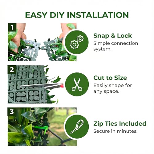Artificial Plant Wall Panels, 40"x 40" Greenery Boxwood Panels with UV Protection, Faux Grass Ivy Privacy Screen Fence, Grass Wall Backdrop for Indoor Outdoor Garden Backyard Decor - color: B0001