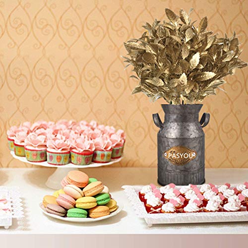 PASYOU Christmas Artificial Plants Decoration, Plastic Grass Fake Shrubs Simulation Leaves Indoor Outdoor Home Garden Planter Filler Party Hotel Verandah Wedding UV Resistant DIY Decor - Gold 2 Pack - color: Gold Grass - 2 Pack