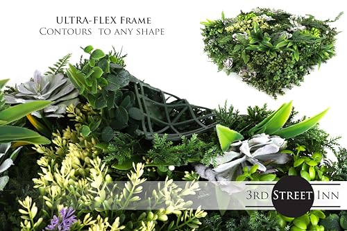 3rd Street Inn Artificial Greenery Wall Panels for Privacy - 4-Pack - color: Rainforest Succulent Mix