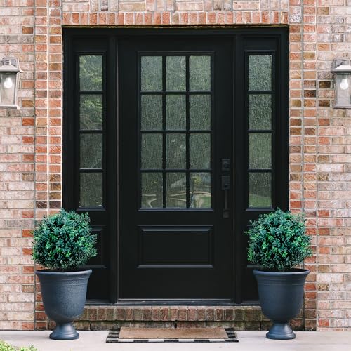 BOTARO TRESIL Set of 2 - Pre-Potted 24" High Ball Shaped Boxwood Topiary- 16" Diameter - Plastic Pot - size: 23"