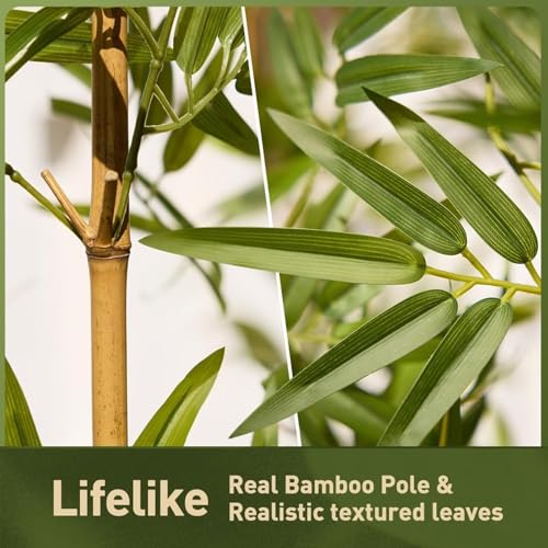 Indoor Outdoor Artificial Fake Bamboo Tree Privacy Fence,DIY Decor Screen Fake Bamboo Silk Faux Tree Plant,Faux Bamboo Greenery Wall,Outdoor Artificial Fake Bamboo 3.3,3.9,4.9,5.9,6.5ft Tall(50 Bamboo - color: 50 Bamboo, size: 1m/3.3ft tall