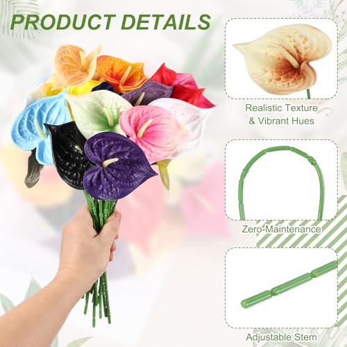 uxcell 4Pcs 11inch Artificial Anthurium Lily Flowers, Permanent Flower Bouquet for Home Arrangements Wedding Festival Decoration Crafts Store Decor Accessories, Champagne - color: Champagne